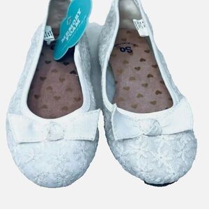 Charming White Kids Dress Shoes with Bow